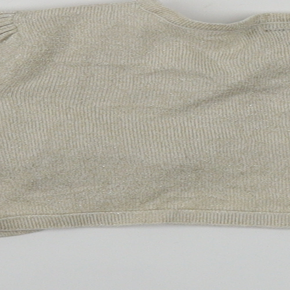 Marks & Spencer Girls Beige Wrap Jumper Size 4-5 Years