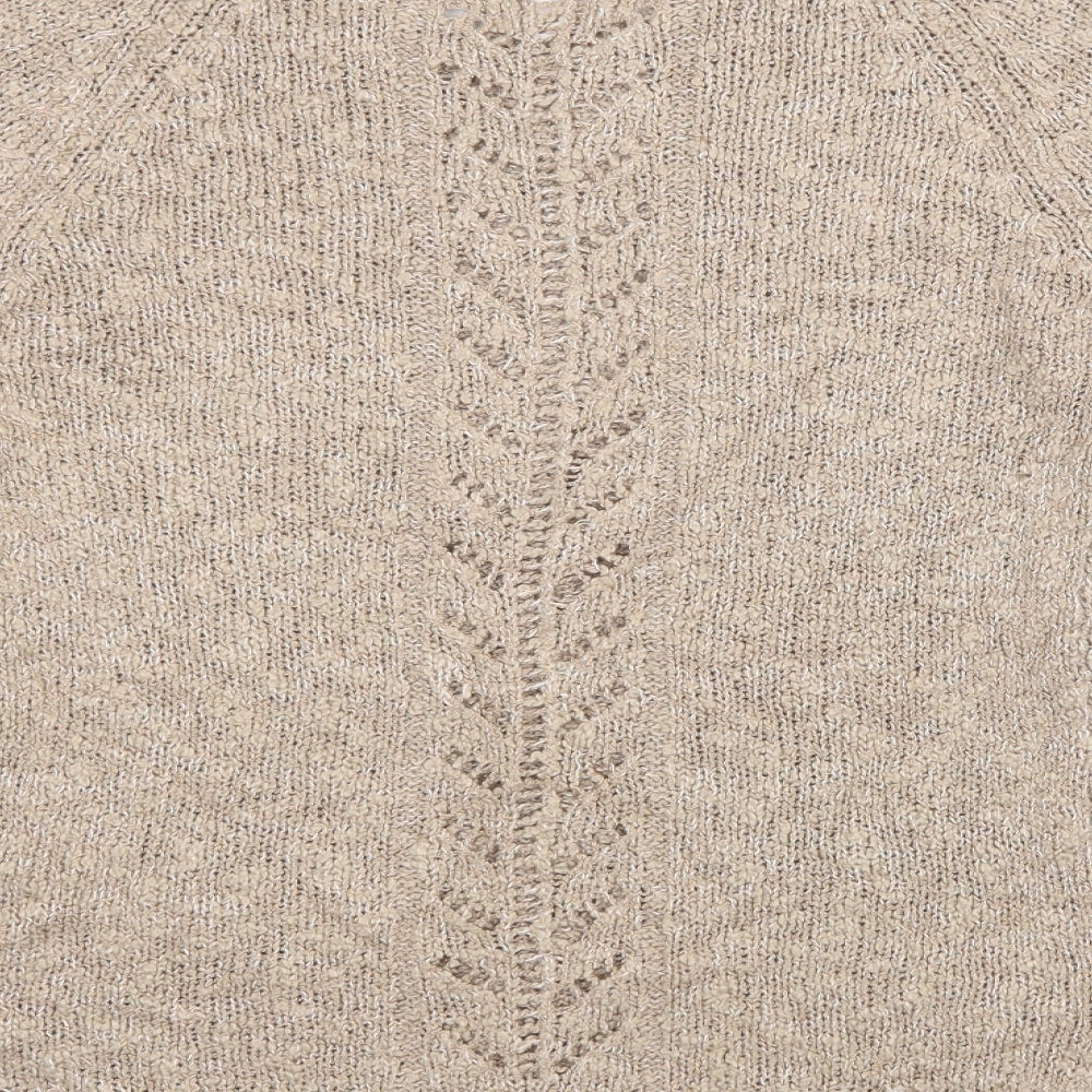 F&F Womens Beige Knit Pullover Sweatshirt Size 6