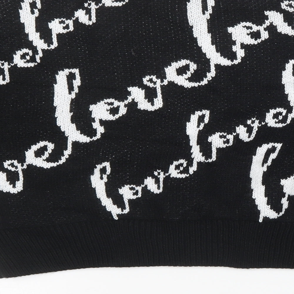 ASOS Womens Black Knit Pullover Sweatshirt Size 8 - oversized cropped jumper