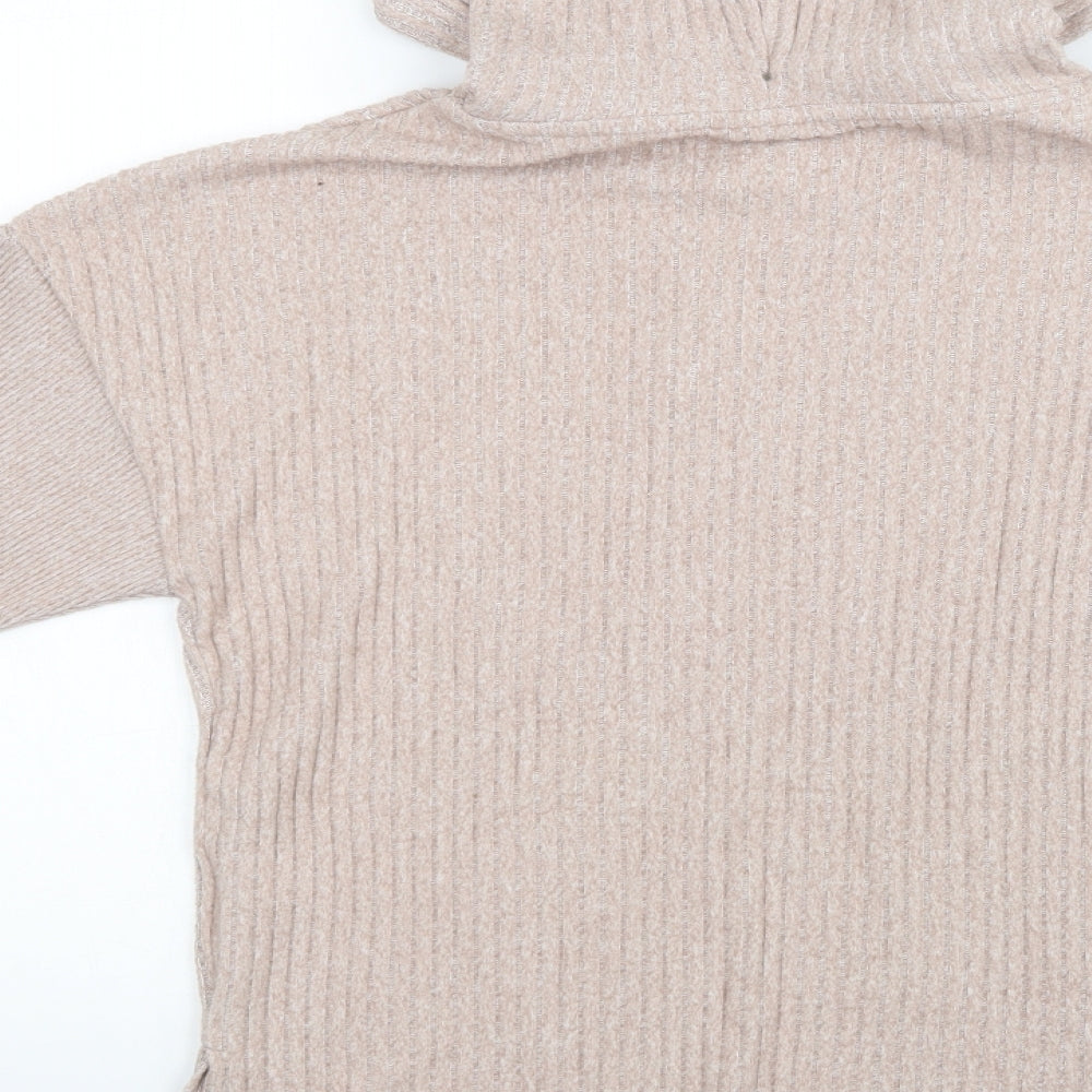 F&F Womens Pink Knit Pullover Hoodie Size XS