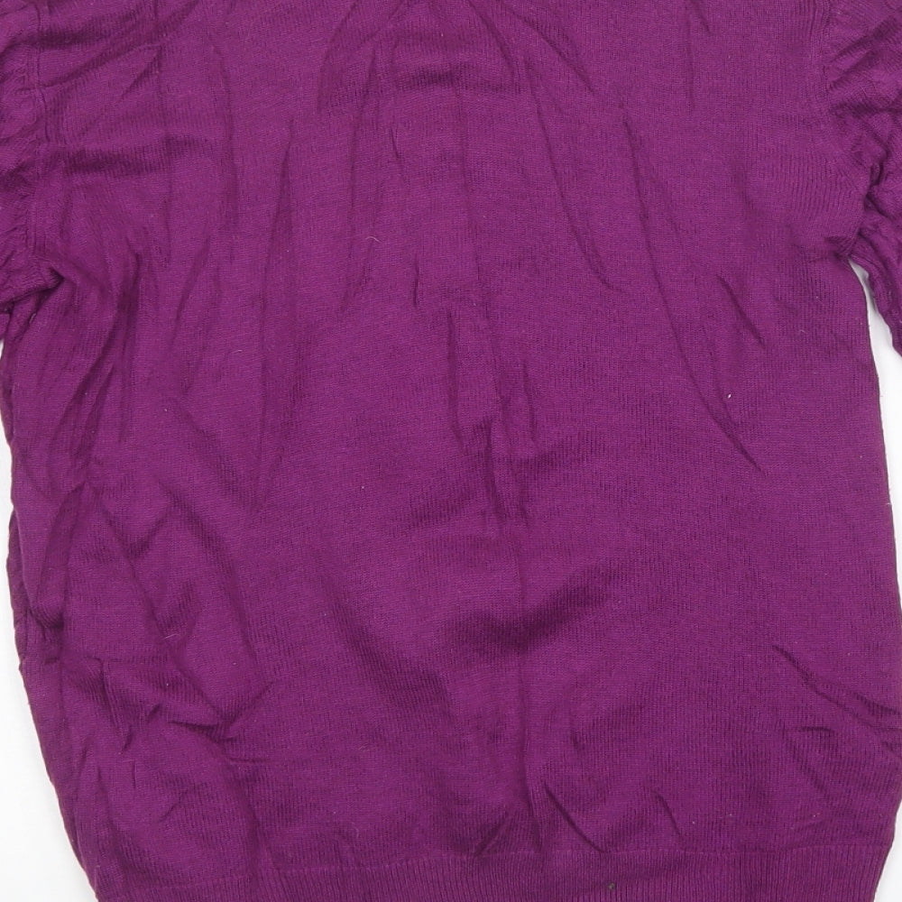 H&M Womens Purple Knit Pullover Sweatshirt Size S