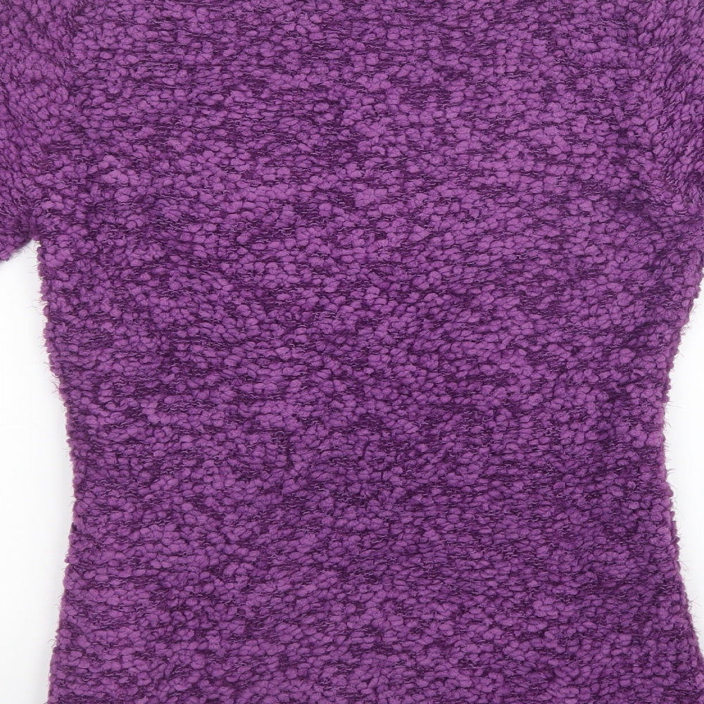 Bonmarché Womens Purple Knit Pullover Sweatshirt Size S