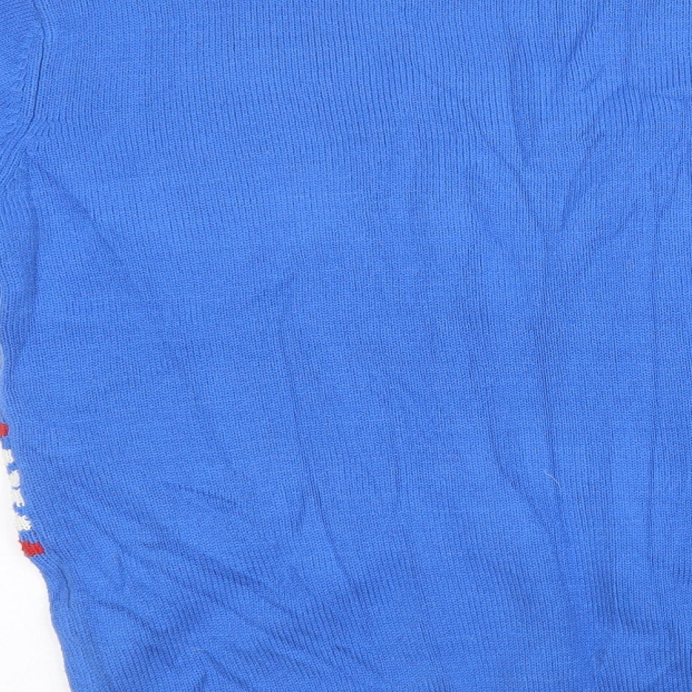 Preworn Mens Blue Knit Pullover Sweatshirt Size M - christmas