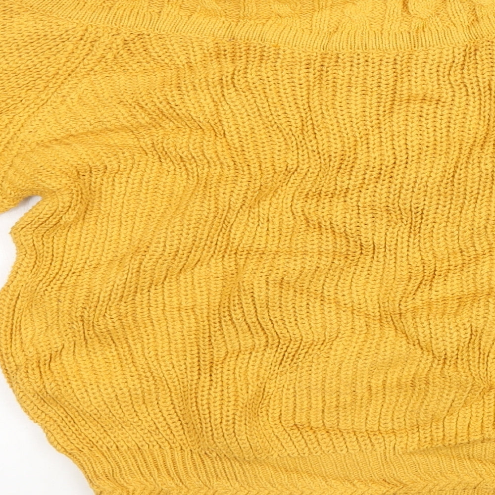Karen Scott Womens Yellow Knit Pullover Sweatshirt Size M