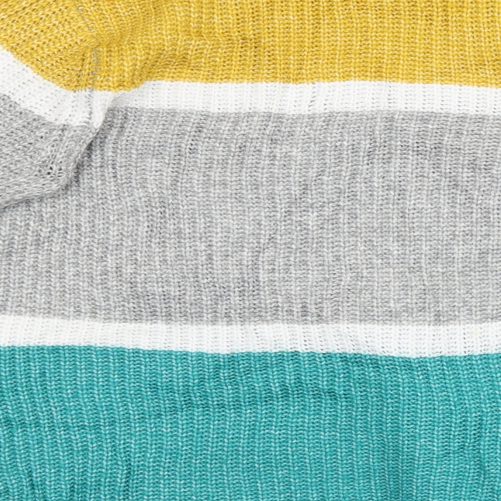 Matalan Womens Grey Striped Knit Pullover Sweatshirt Size L