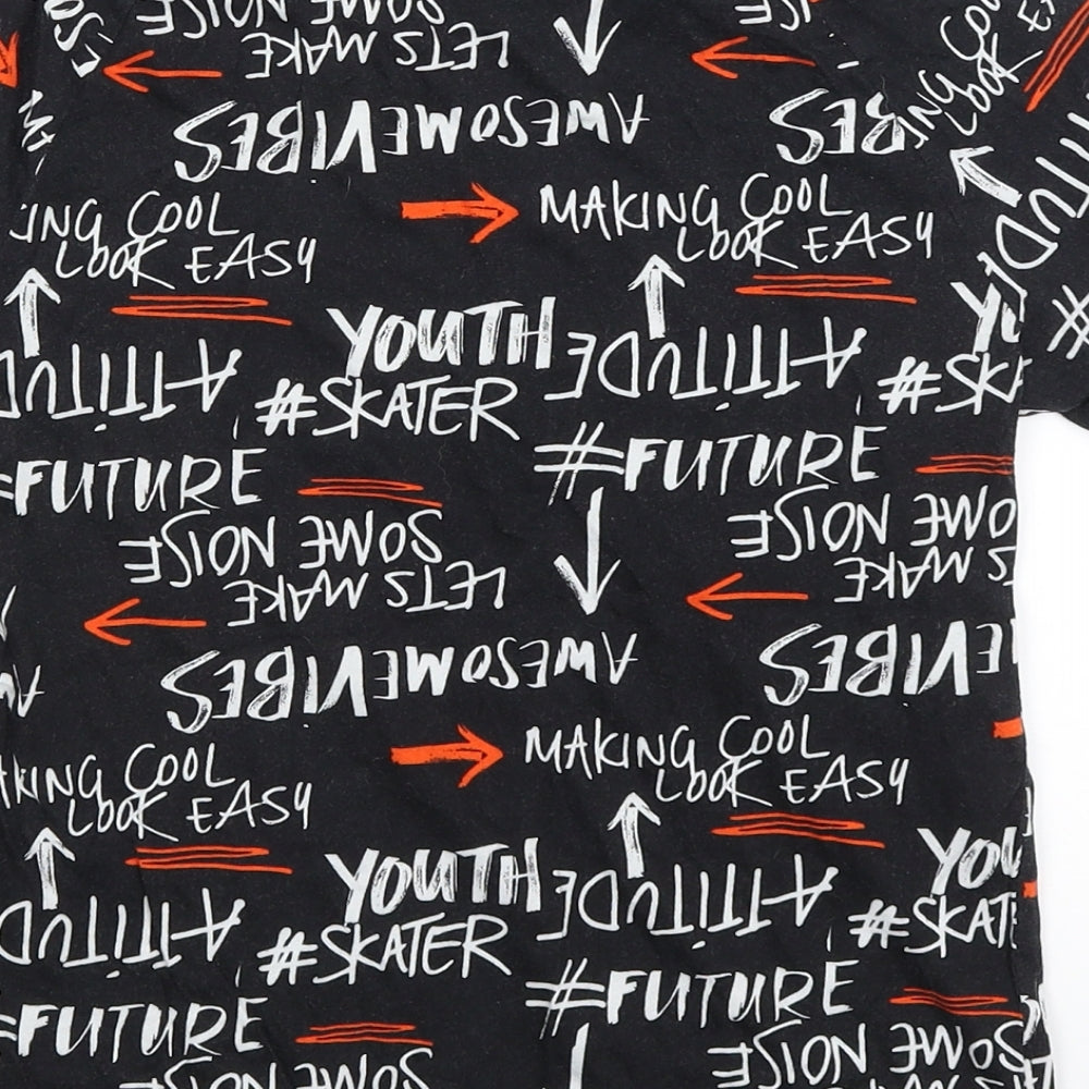 George Boys Black Basic T-Shirt Size 9-10 Years - Writing