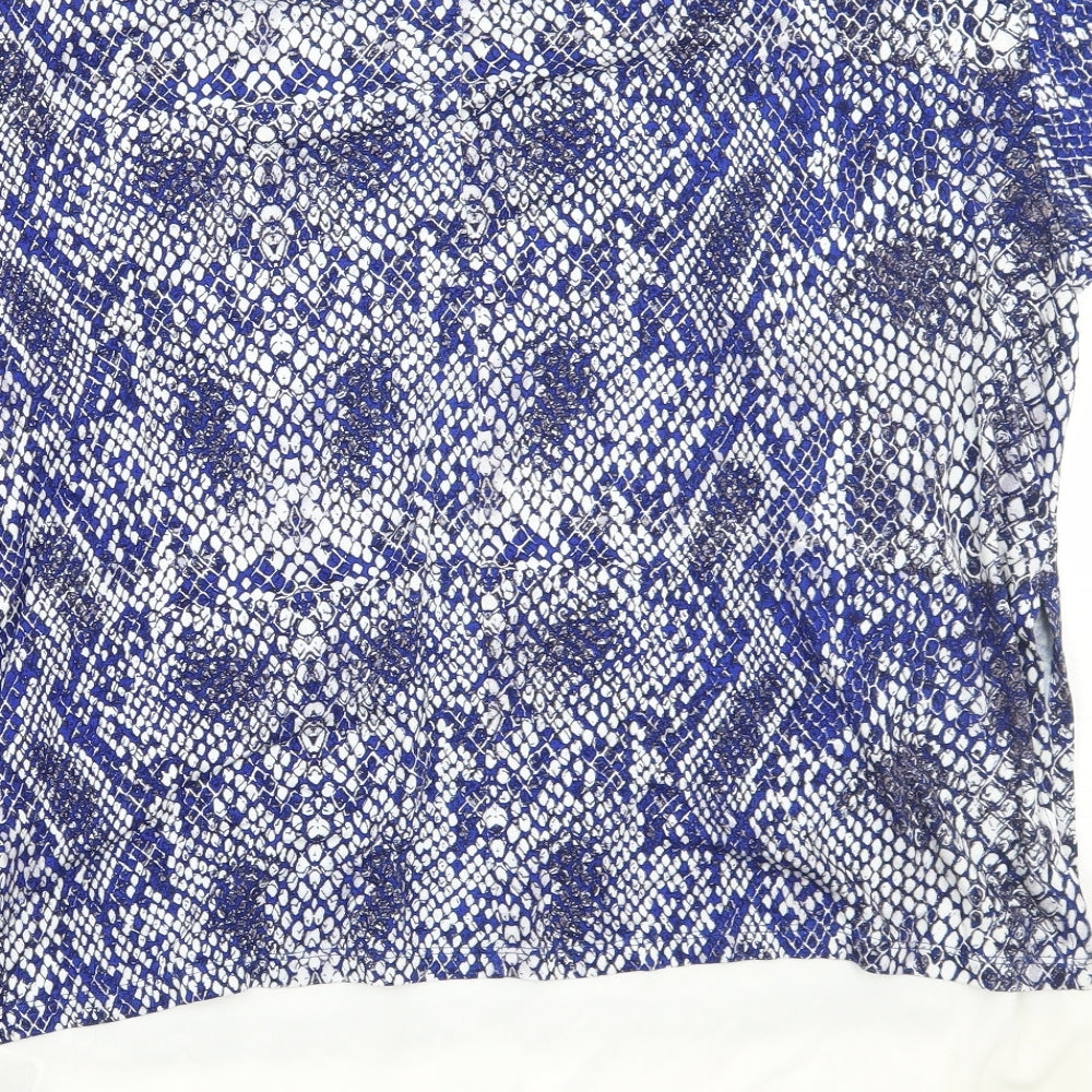 Marks & Spencer Womens Blue Animal Print Basic T-Shirt Size 12
