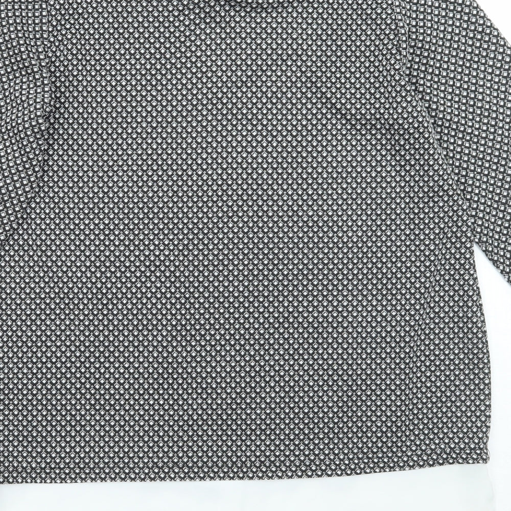Dorothy Perkins Womens Black Geometric Basic Blouse Size 10