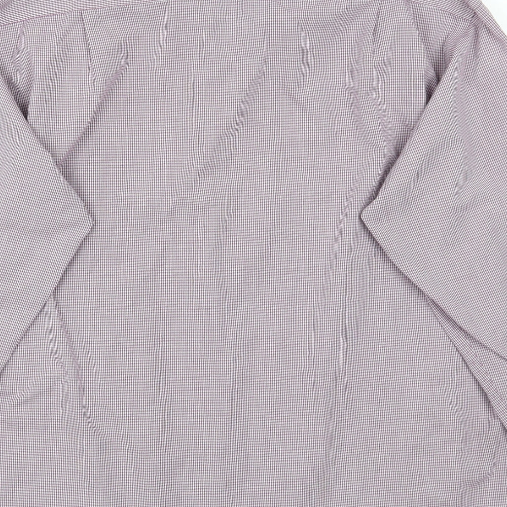 Marks & Spencer Mens Purple Check Button-Up Size 15