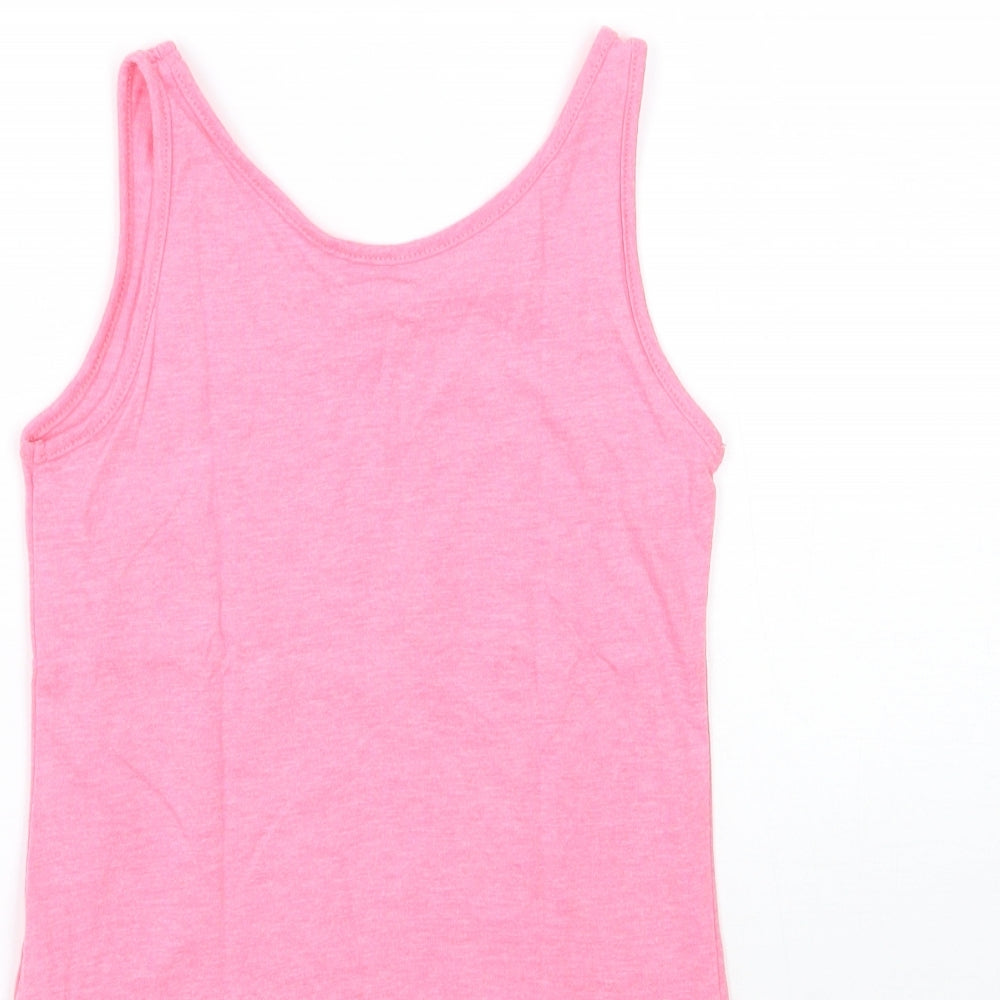 Young Dimension Girls Pink Floral Basic Tank Size 6-7 Years