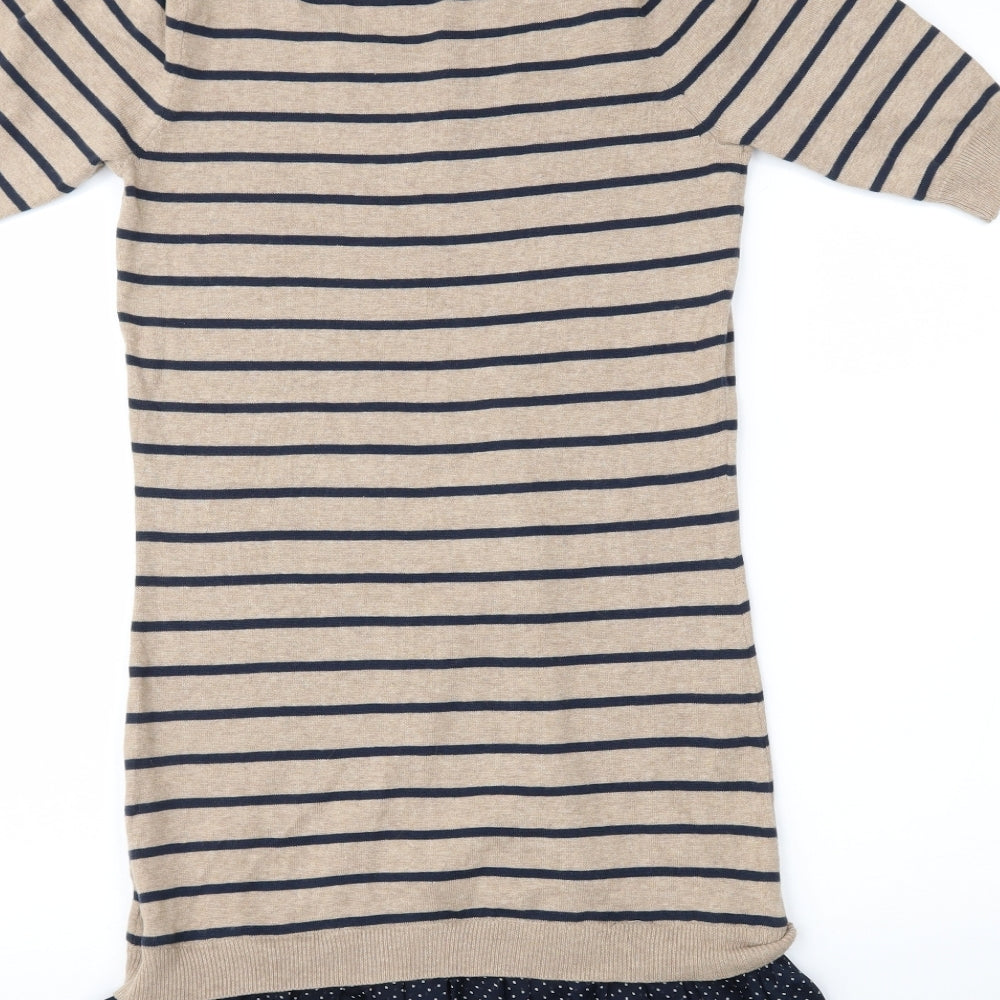 Dorothy Perkins Womens Multicoloured Striped Jumper Dress Size 8