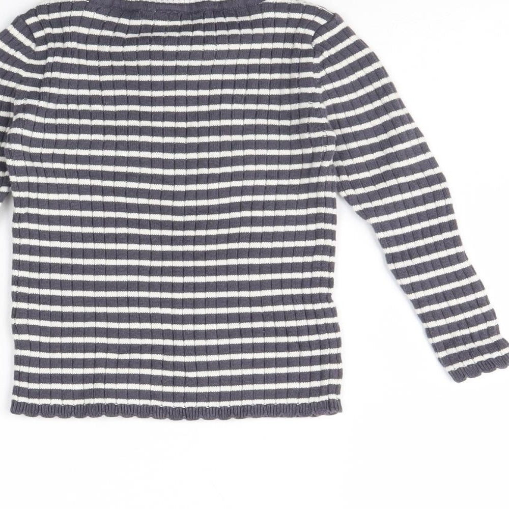 TU Girls Blue Striped Pullover Jumper Size 2 Years