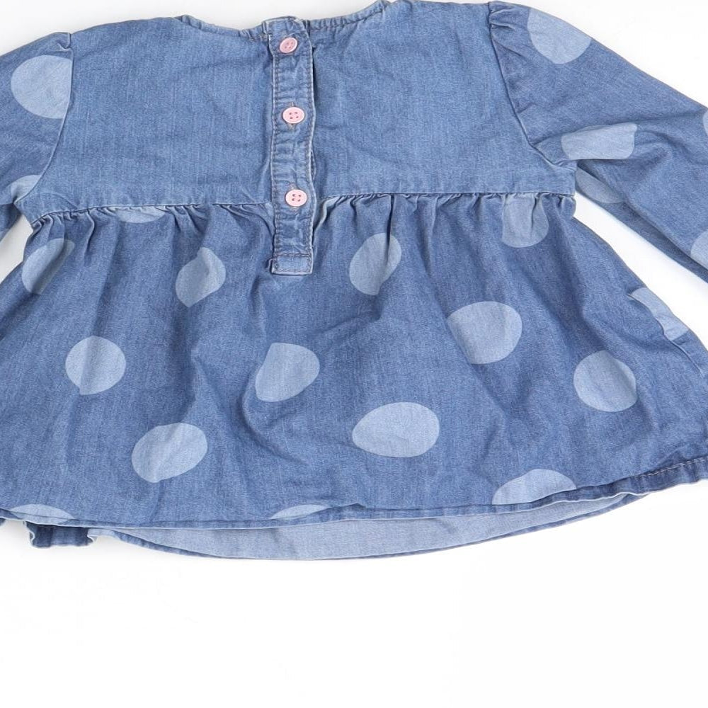 TU Girls Blue Polka Dot Fit & Flare Size 18 Months