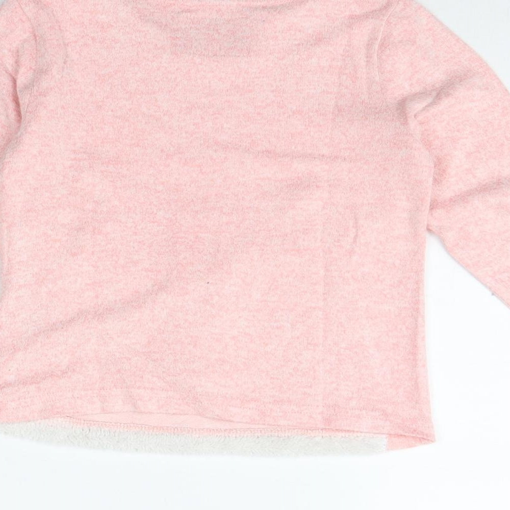 Primark Girls Pink Pullover Jumper Size 7 Years - Llama