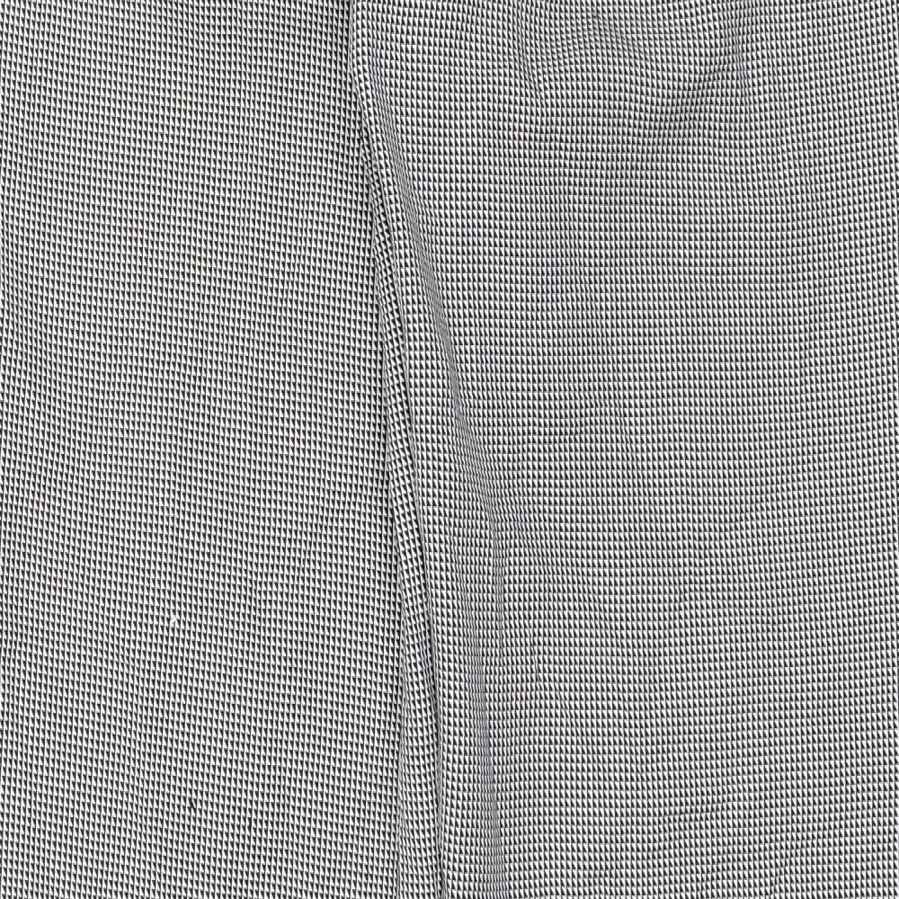 Dorothy Perkins Womens Black Check Chino Trousers Size 8 L27 in