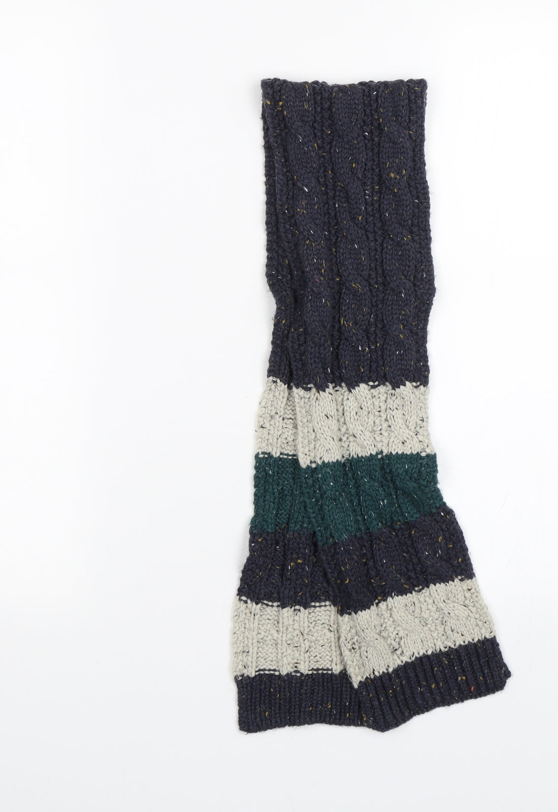 Marks & Spencer Unisex Blue Striped Scarf Scarves & Wraps Size Regular - Ages 6-10