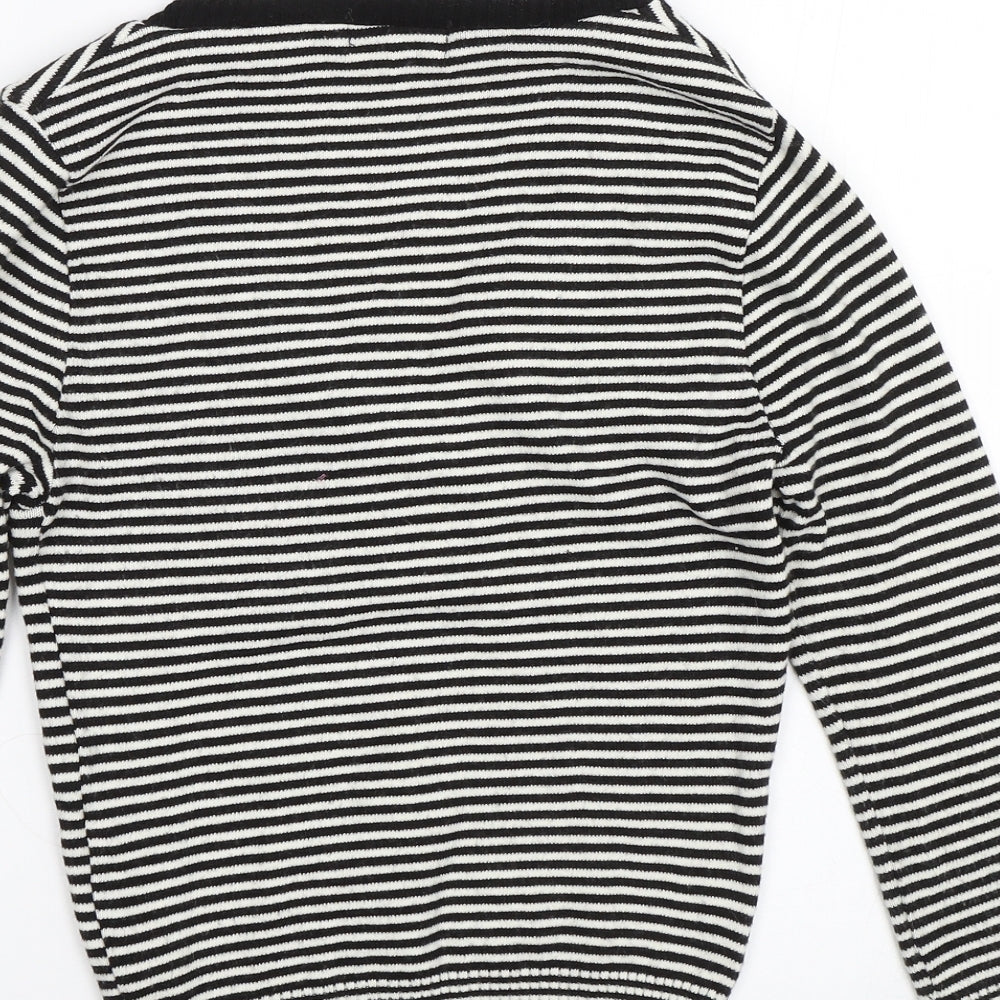 Topshop Womens Black Striped Pullover Jumper Size 8