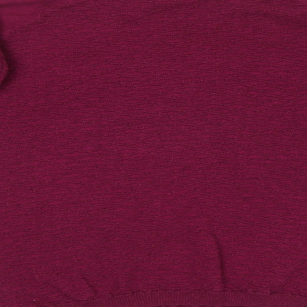 Next Womens Purple Argyle/Diamond Pullover Jumper Size 8