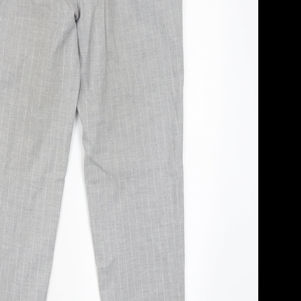 Berkshka Womens Grey Striped Capri Trousers Size 38 L26 in