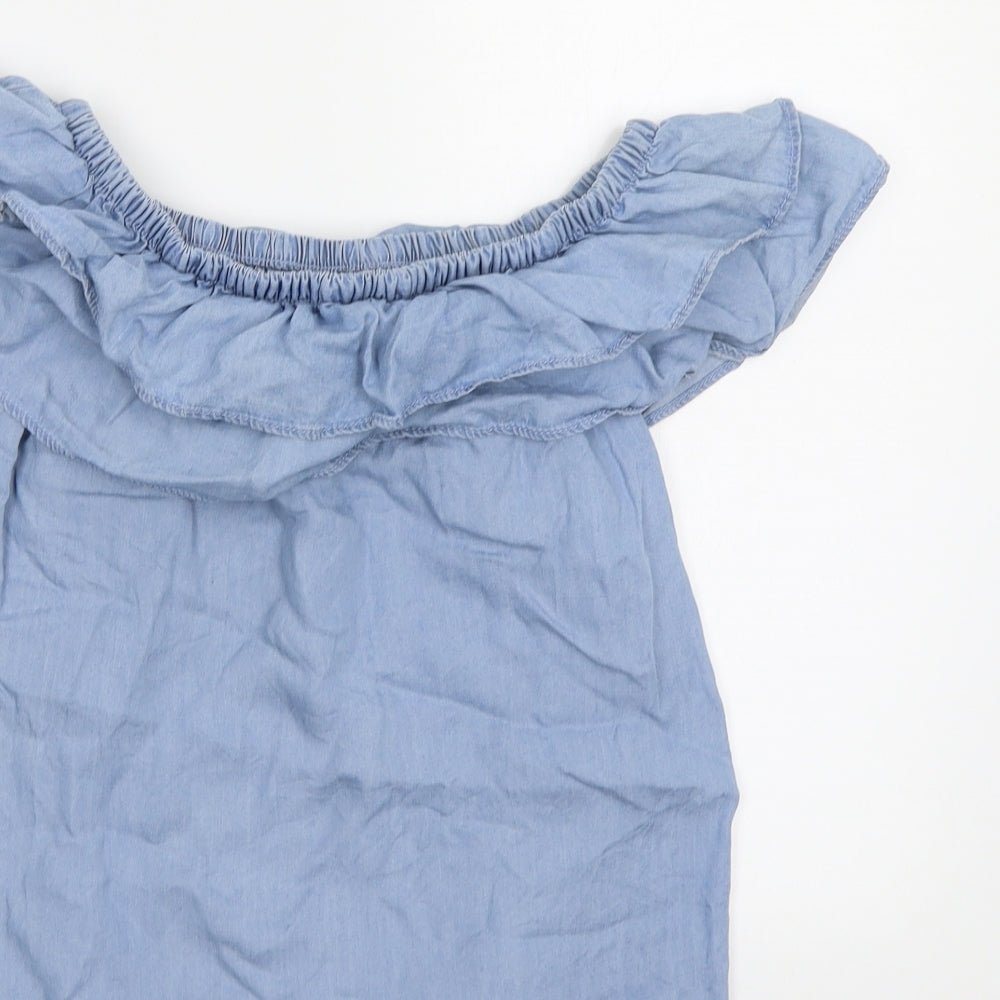 Peacocs Womens Blue Basic Blouse Size 12