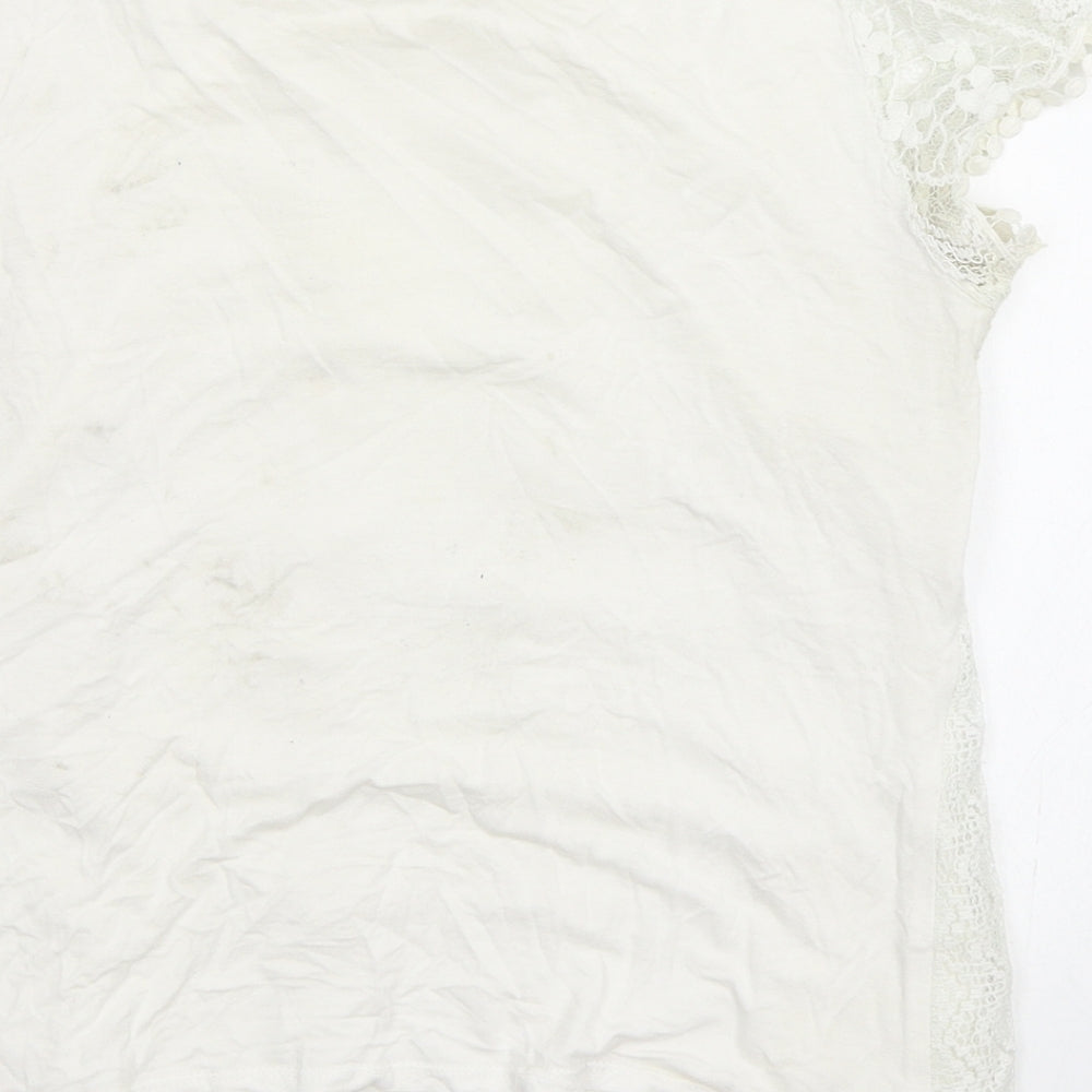 Oasis Womens White Basic Blouse Size M