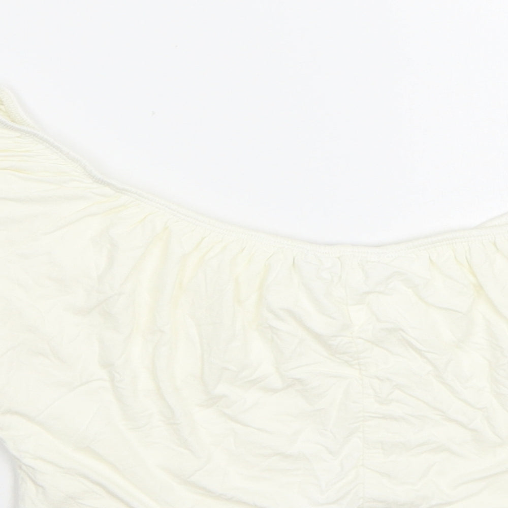 SheIn Womens Ivory Rayon Cropped Blouse Size M