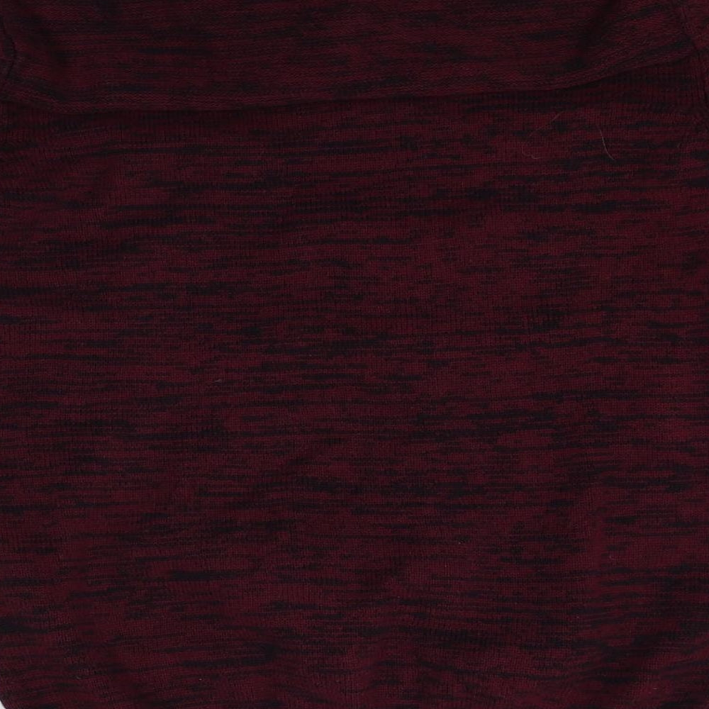 solid Womens Red Pullover Jumper Size M