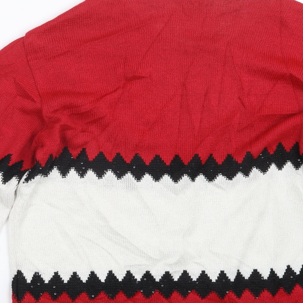 Envy Us Womens Red Knit Pullover Jumper Size XL