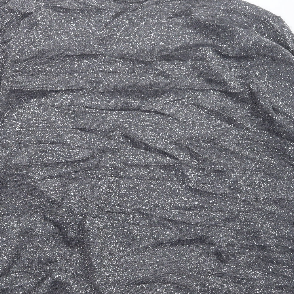 M&Co Womens Silver Knit Cardigan Jumper Size M