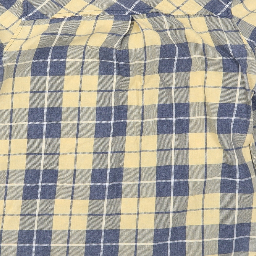 C&C Womens Yellow Check Basic Button-Up Size M