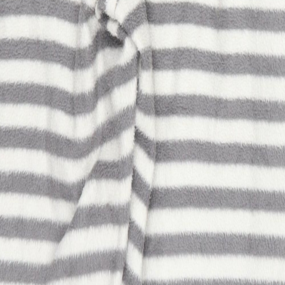 Marks & Spencer Womens Grey Striped Trousers Size 6 L27 in - Loungewear