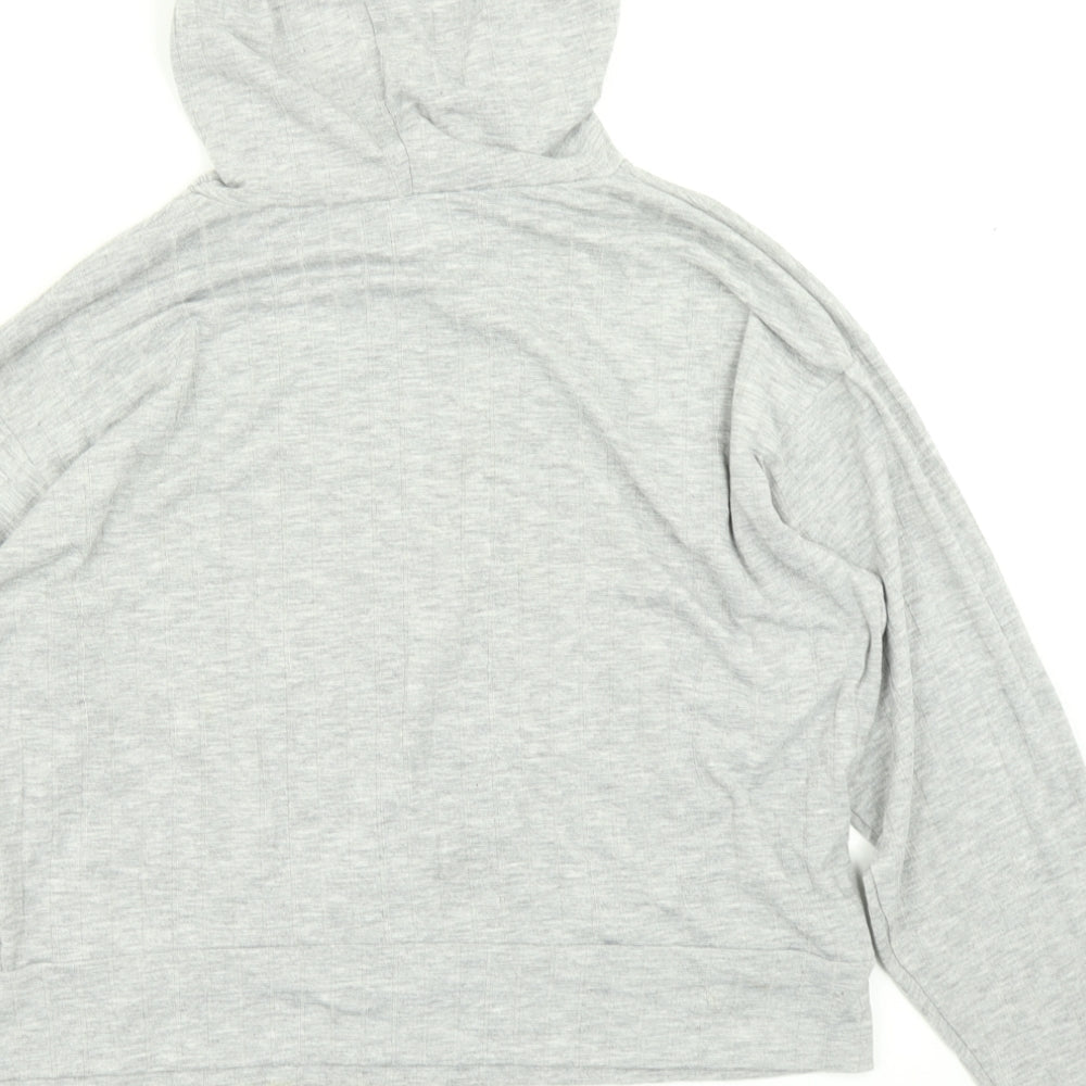 New Look Womens Grey Pullover Hoodie Size M - Cropped