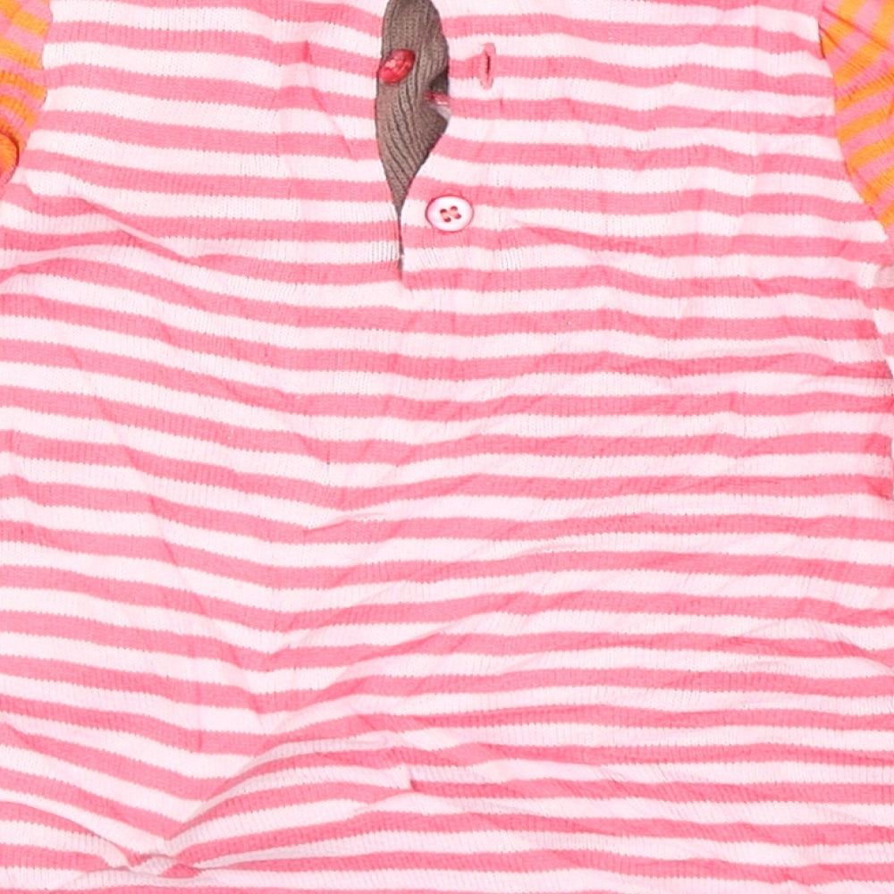 Mini Club Girls Pink Striped Knit Jumper Dress Size 3-6 Months