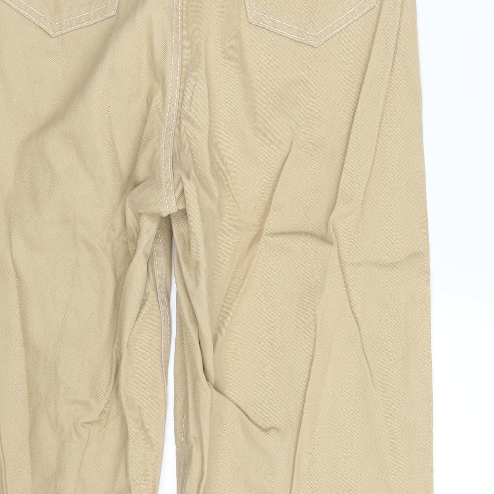 Denim & Co. Womens Beige Denim Trousers Size 10 L24 in