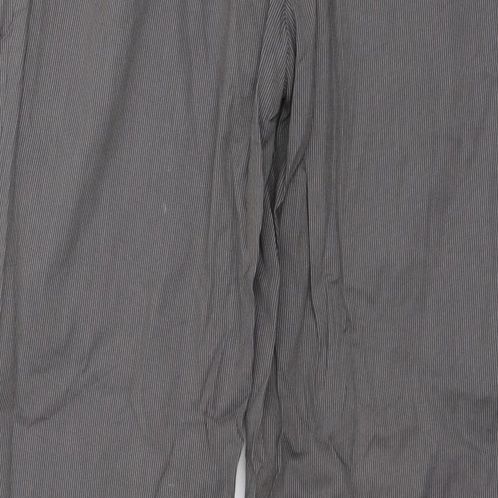 H&M Womens Grey Striped Trousers Size 8 L28 in