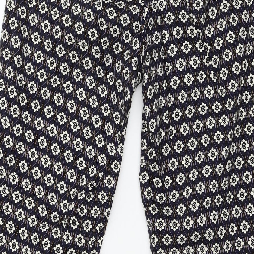 Rabarbar Womens Blue Geometric Trousers Size 8 L28 in