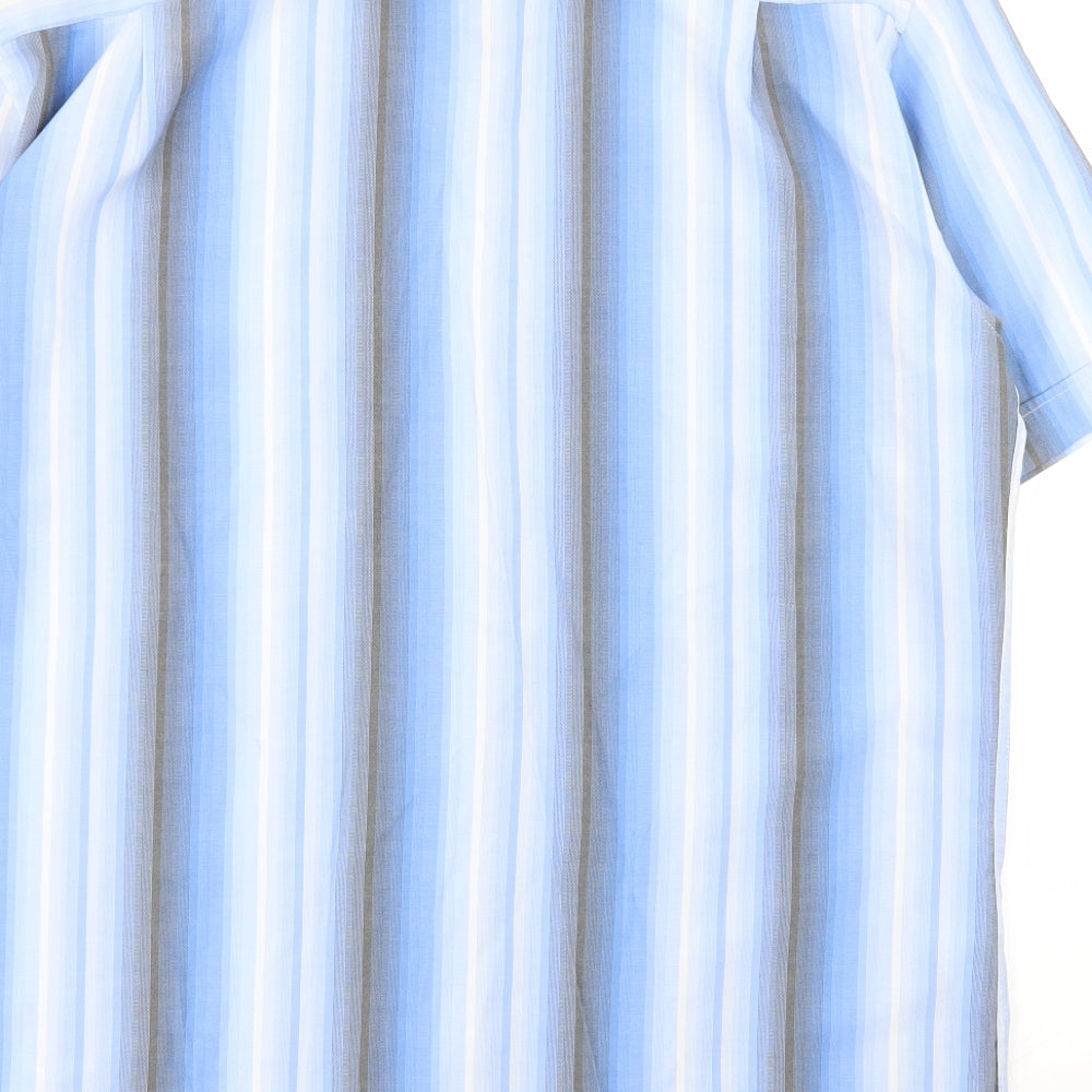 M&S Mens Multicoloured Striped Button-Up Size L