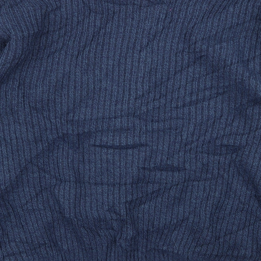 Carbou Mens Blue Geometric Full Zip Jumper Size L
