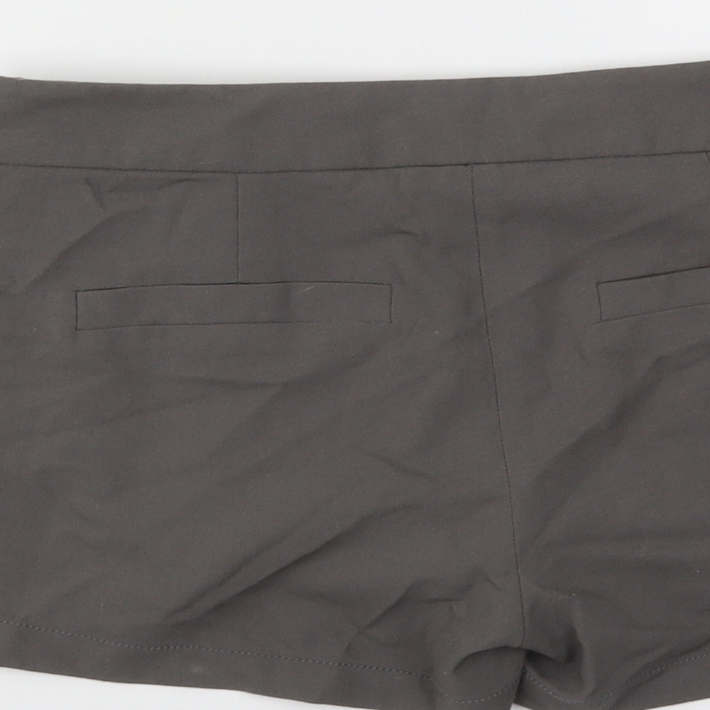 VILA Womens Grey Houndstooth Cut-Off Shorts Size S