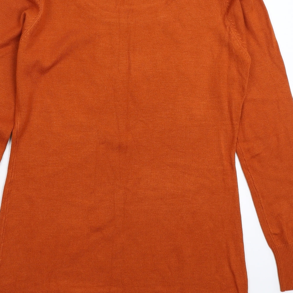 Lin Trama Womens Brown Knit Pullover Jumper Size XL