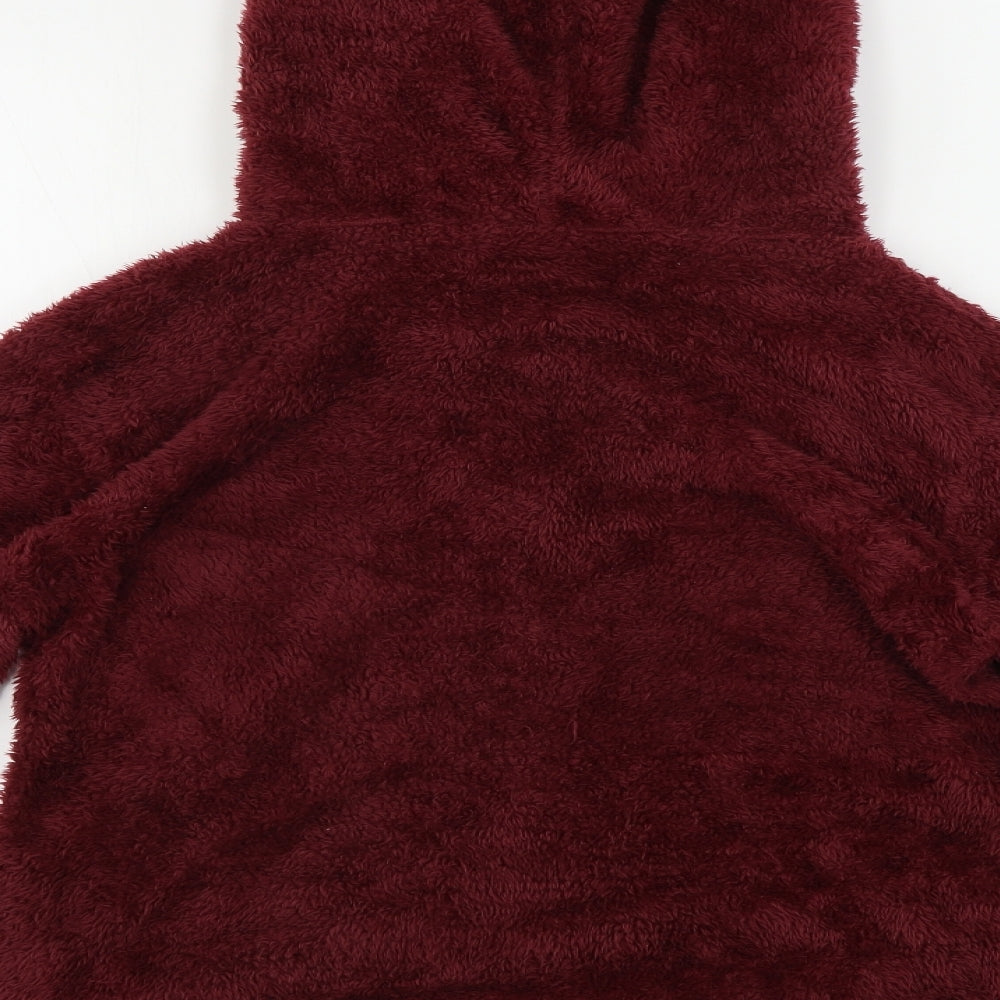 Preworn Womens Red Henley Hoodie Size M