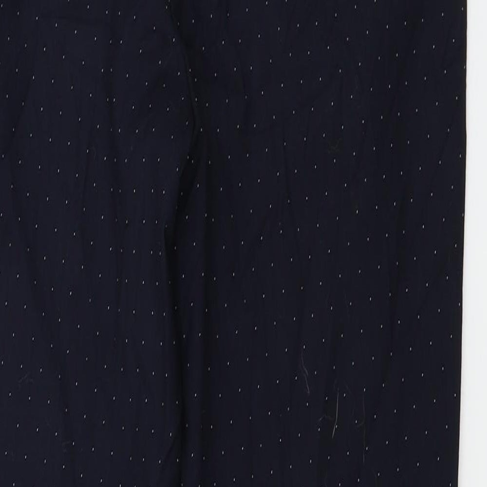 Next Womens Blue Polka Dot Trousers Size 8 L24 in