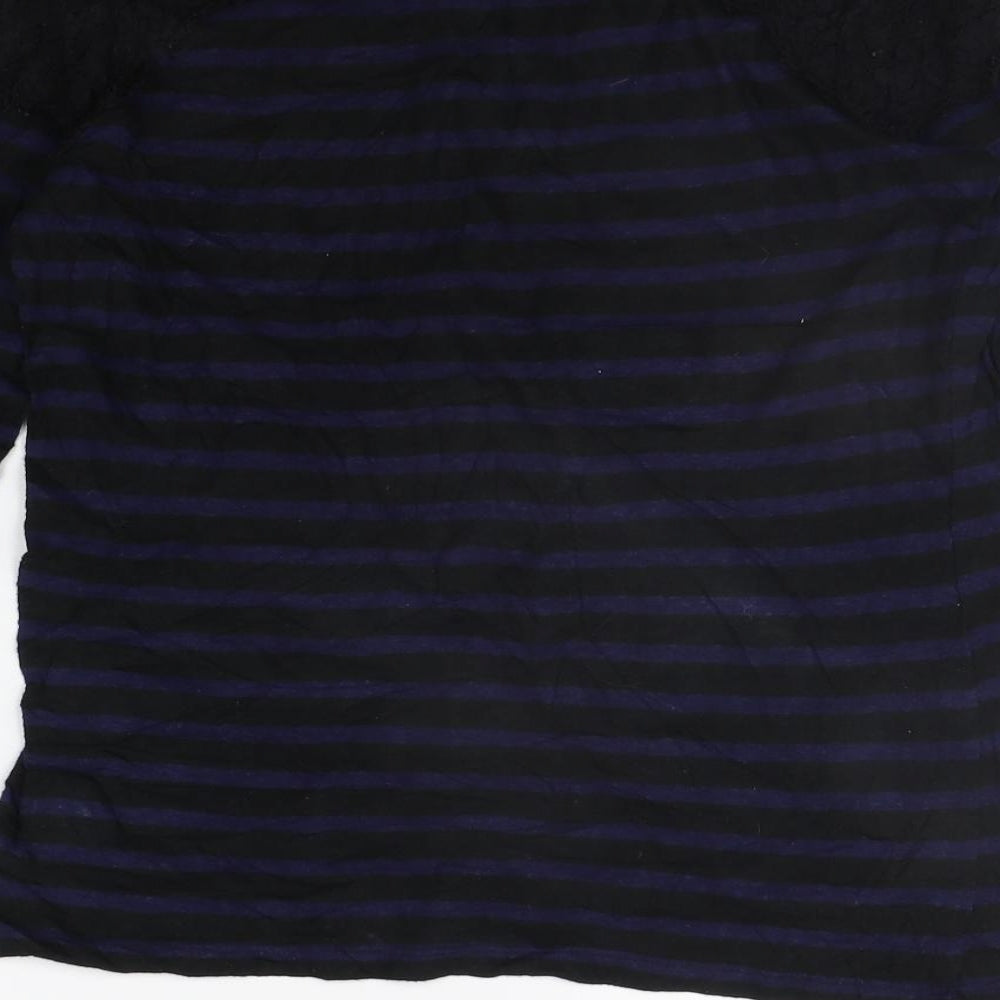 Gap Womens Blue Striped Basic T-Shirt Size S