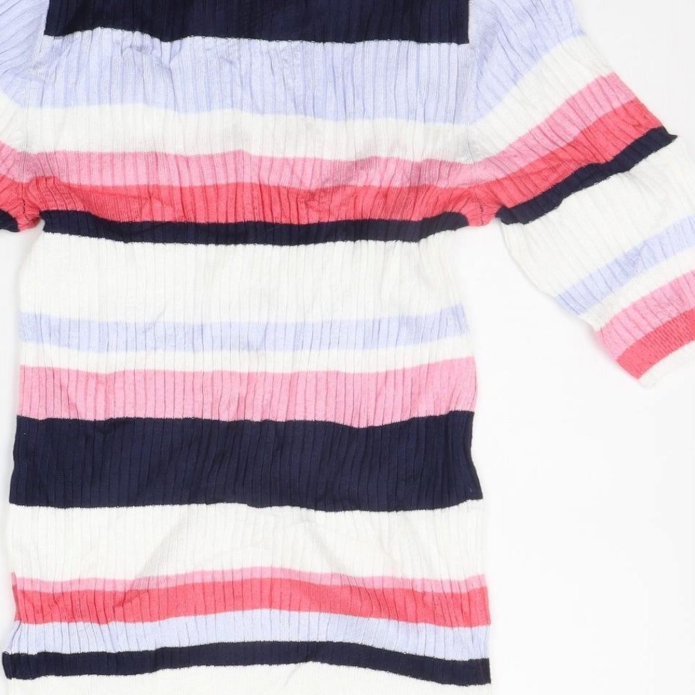 Marks and Spencer Womens Multicoloured Striped Pullover Jumper Size 8