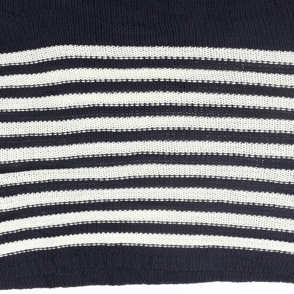 /text Womens Blue Striped Pullover Jumper Size L