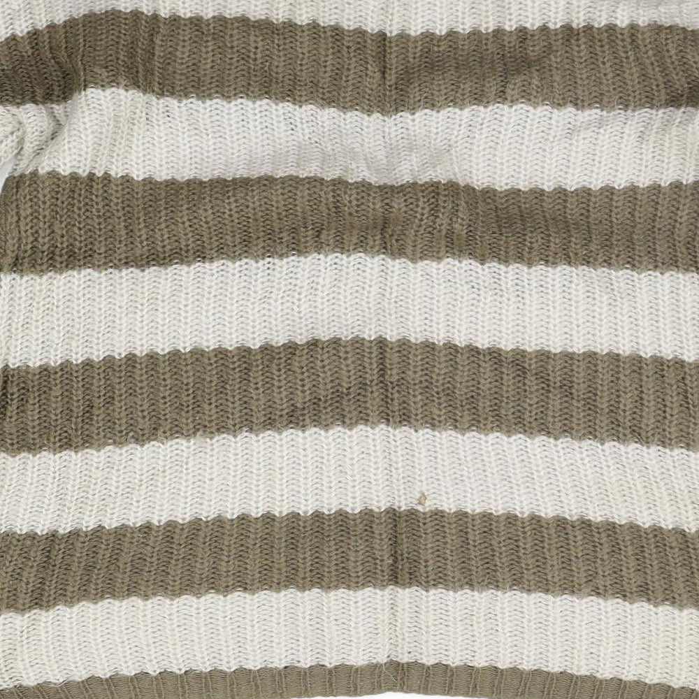 Be Beau Womens Beige Striped Pullover Jumper Size 10