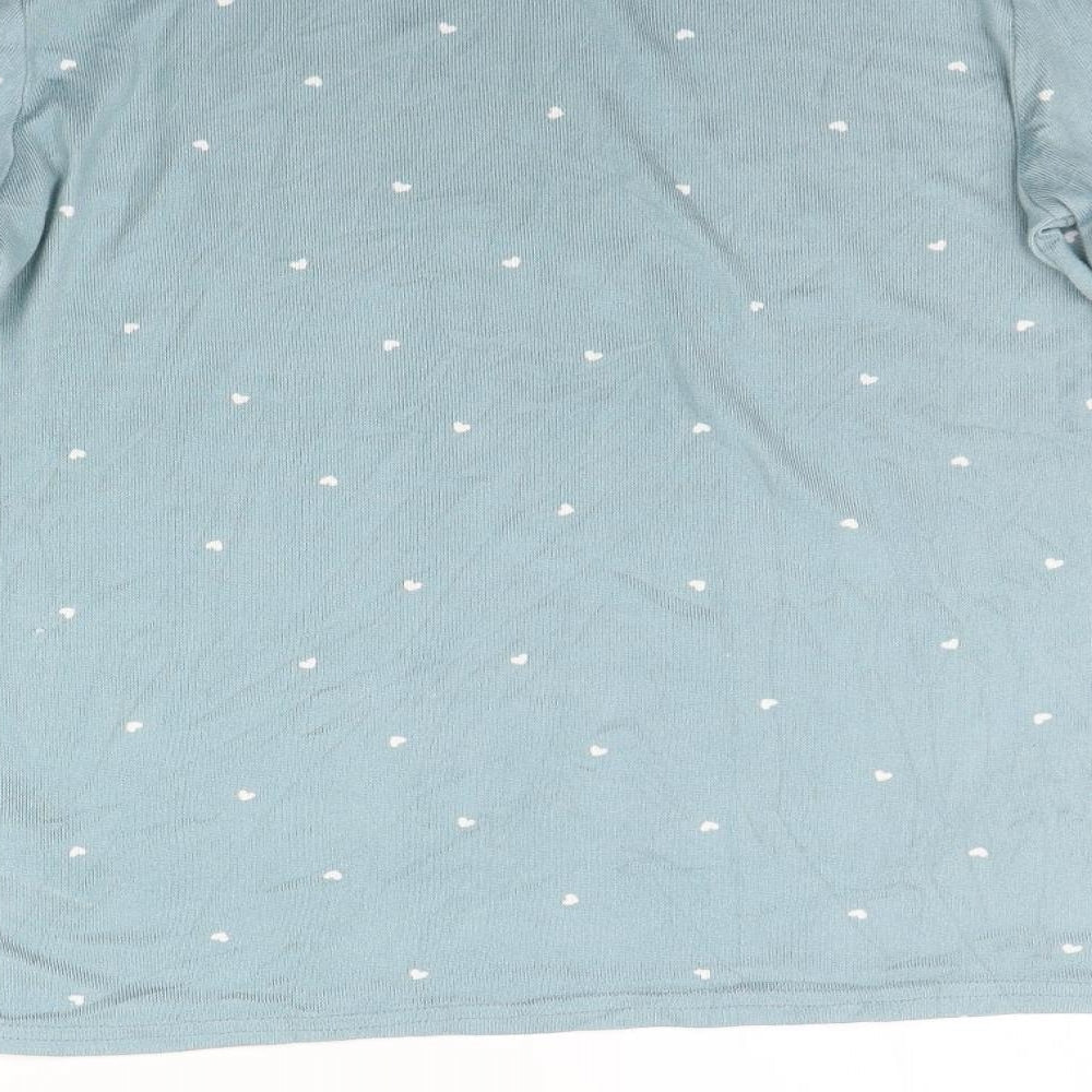 Love To Lounge Womens Green Geometric Pullover Jumper Size S