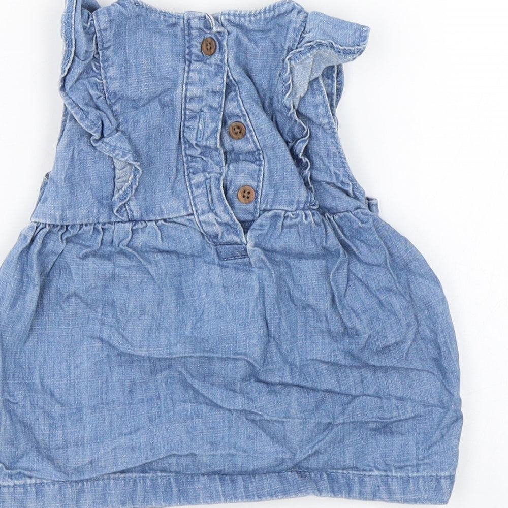 Marks & Spencer Girls Blue Denim Basic Tank Size 3-6 Months - Winnie The Pooh