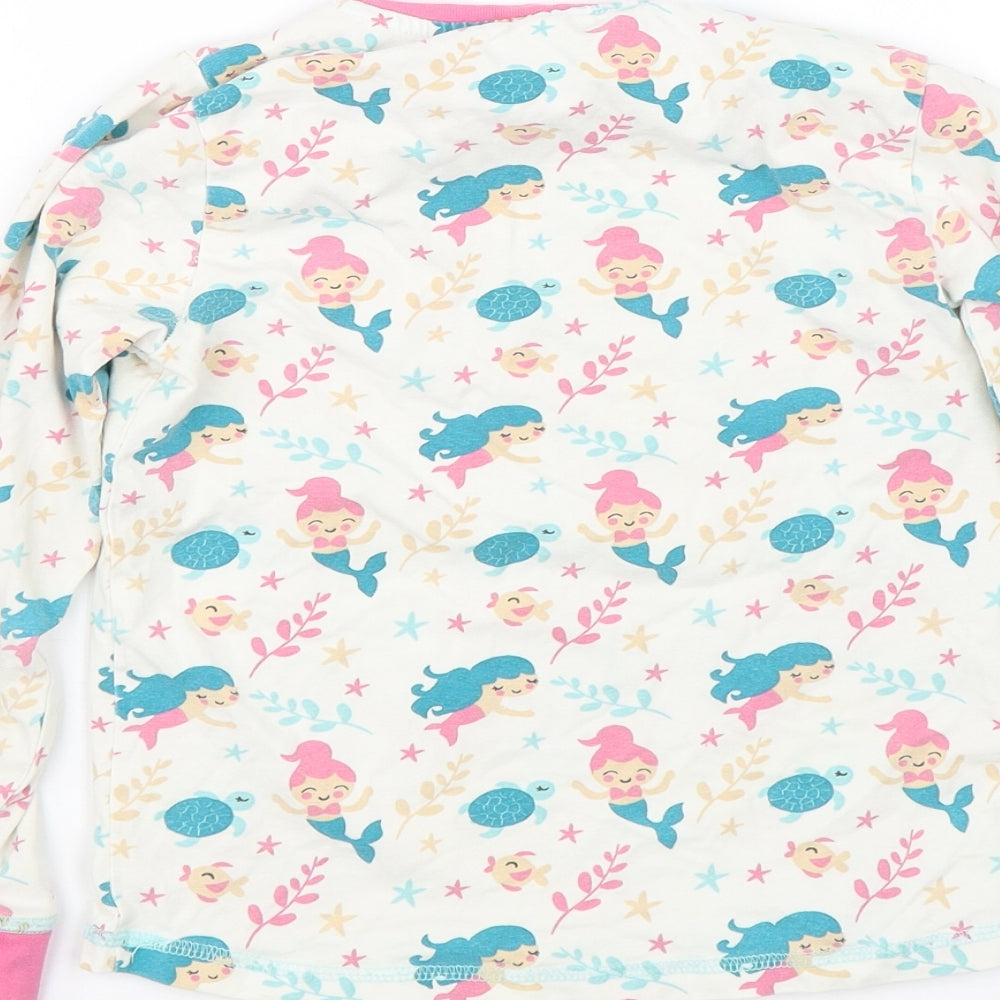 Lily and Dan Girls White Floral Top Pyjama Top Size 7-8 Years - Mermaids