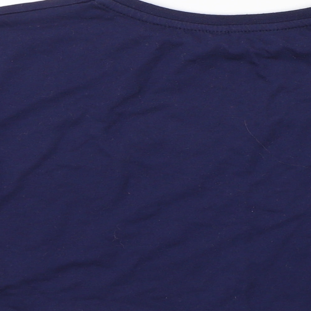 Matalan Girls Blue Striped Cropped T-Shirt Size 10 Years